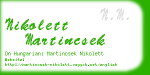 nikolett martincsek business card